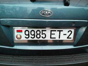 Автомобиль с номером 9985ЕТ2, Витебская обл.